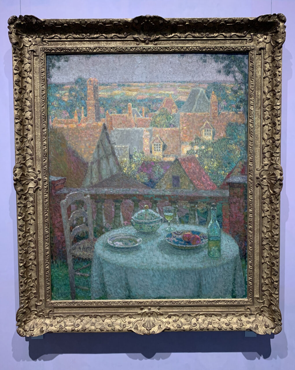 アンリ・ル・シダネル　「ジェルブロワ、テラスの食卓」1930年　100×81cm