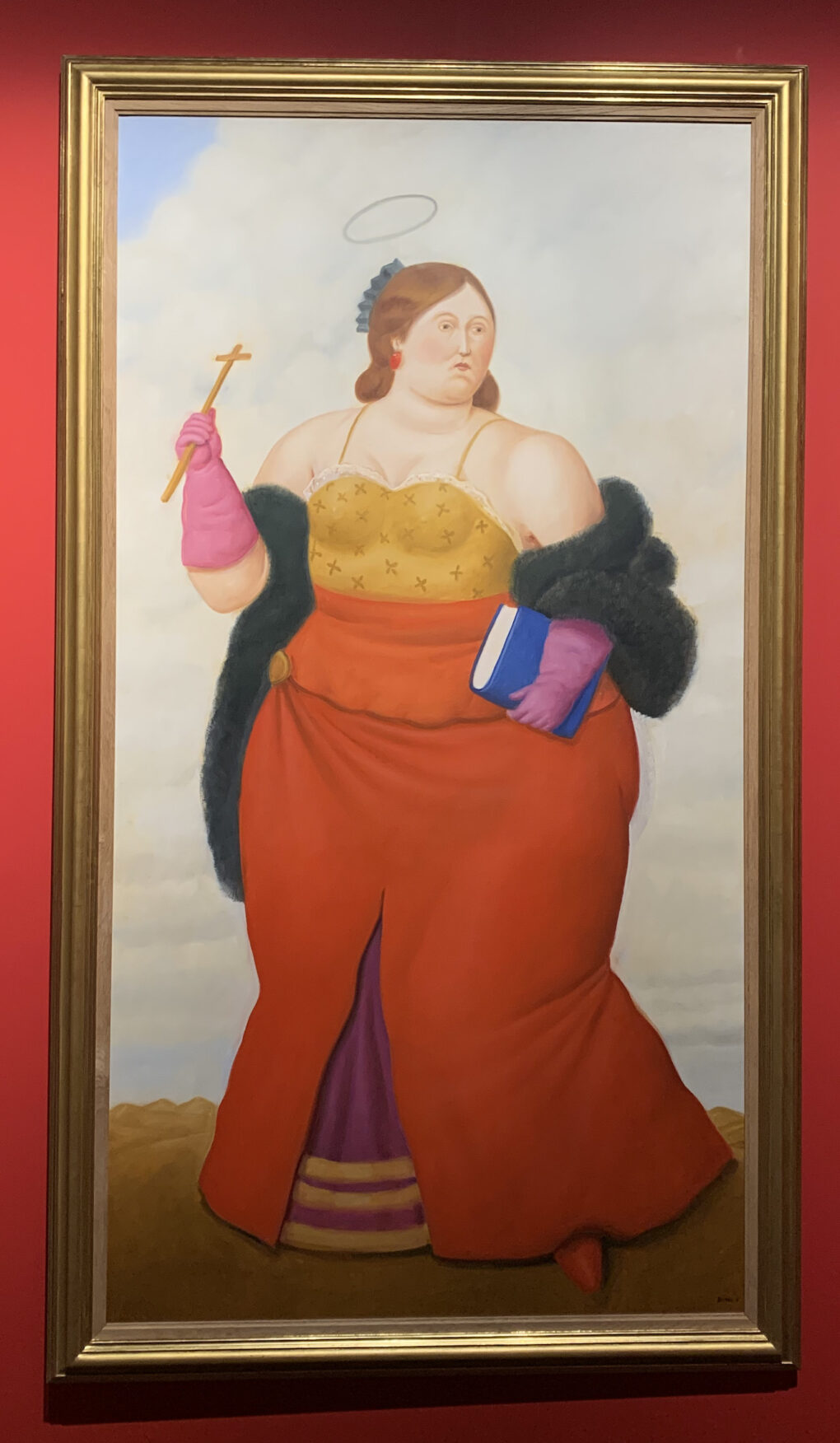 フェルナンド・ボテロ　「聖ゲルトルード」　2014年　油彩/キャンバス　186×99cm