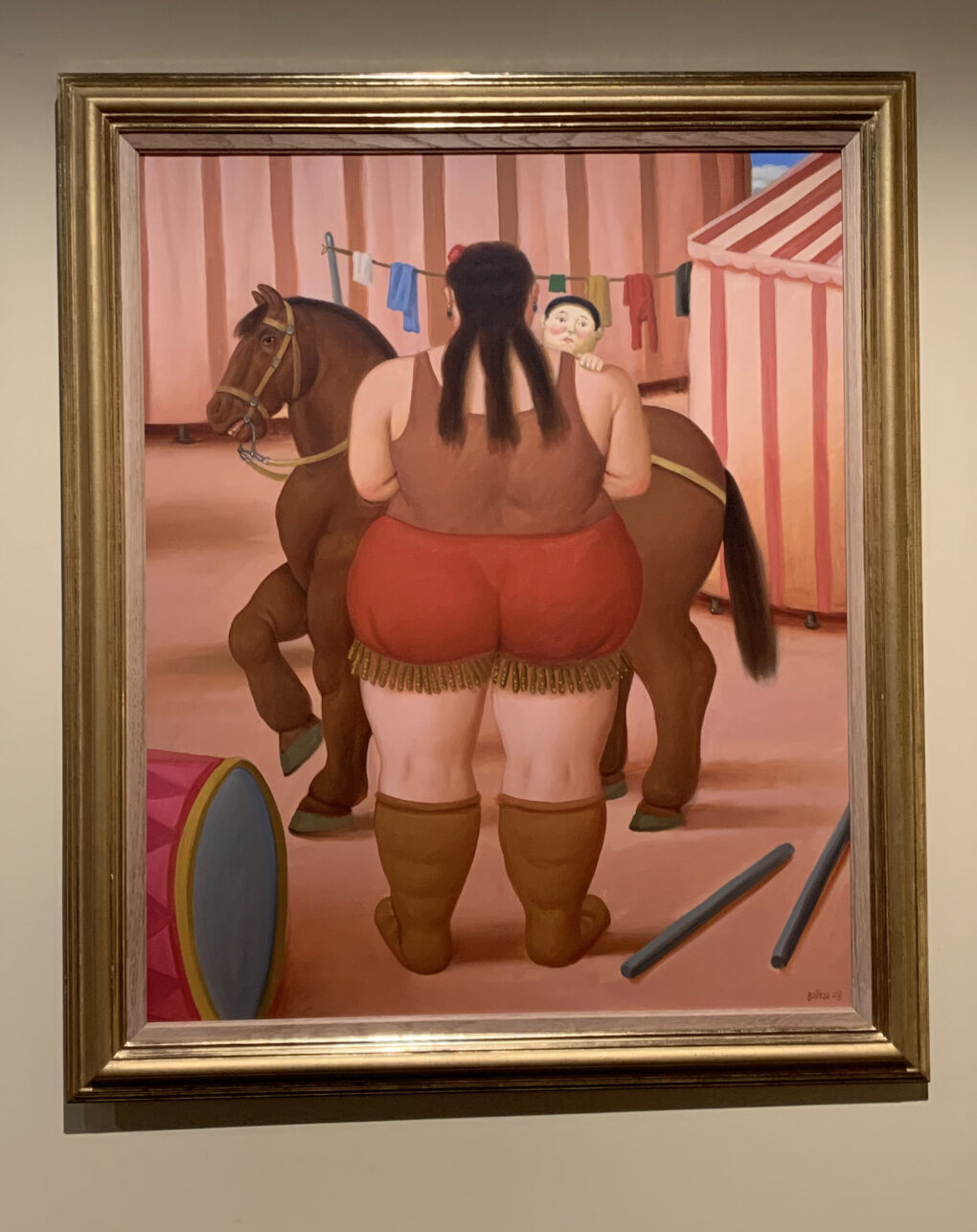 フェルナンド・ボテロ　「サーカスの女と子供」　2008年　　油絵／カンヴァ　　　100×82cm　