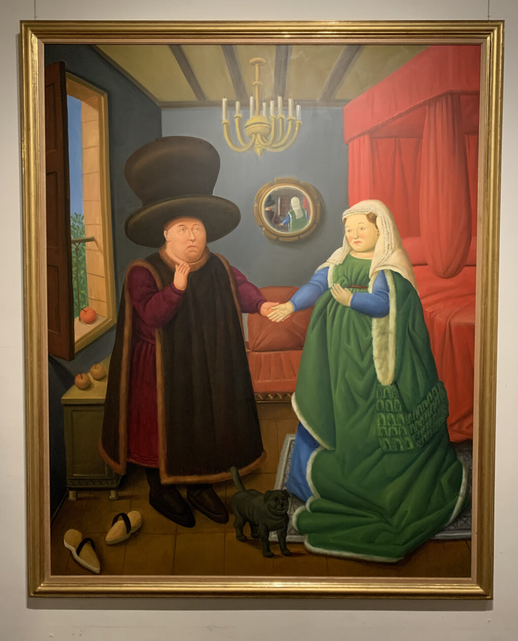 フェルナンド・ボテロ　「アルノルフィーニ夫妻（ファン・エイクにならって）」　2006年　油絵／カンヴァス　　205×165cm