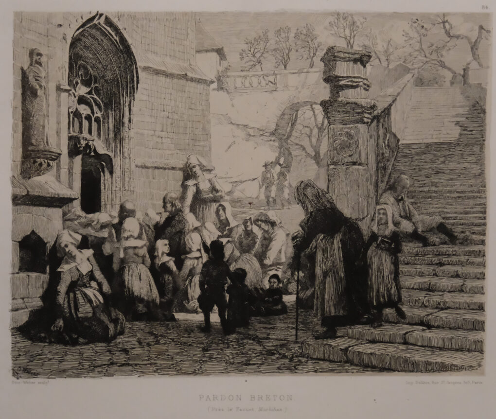 オットー・ウェーバー　《ブルターニュのパルドン祭》　1864年　エッチング　町田市立国際版画館
