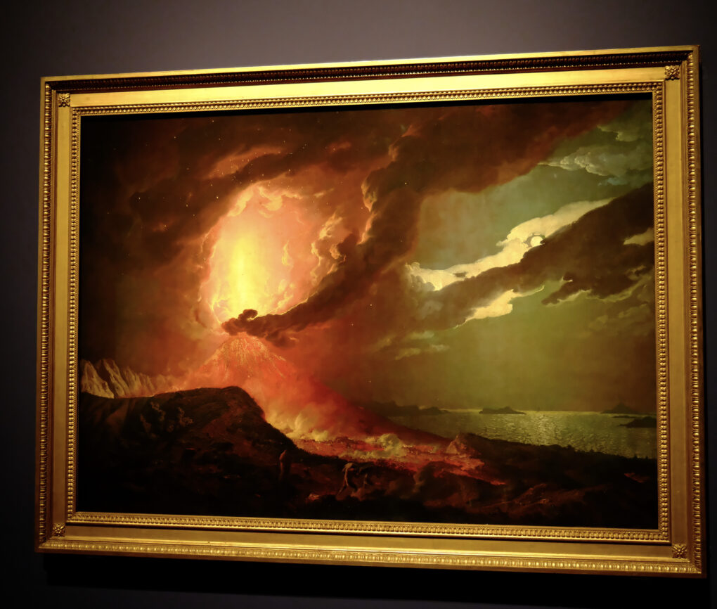 Joseph Wright of Derby 　ジョゼフ・ライト・オブ・ダービー　噴火するヴェスヴィオ山とナポリ湾の島々を臨む眺め　1776年　テート美術館展　新国立美術館